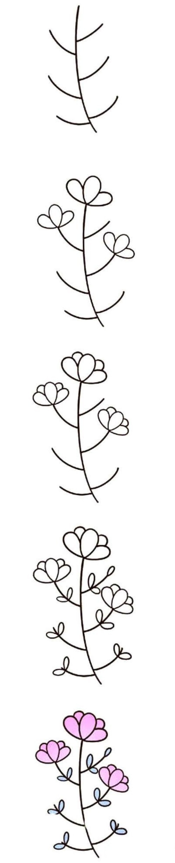 Simple strokes of beautiful little flowers