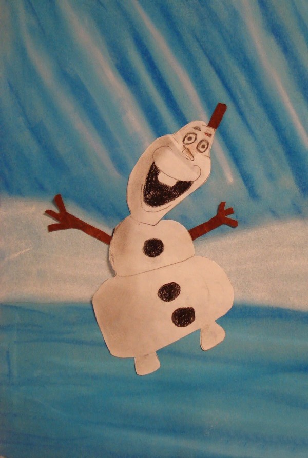 Foreign winter paintings: Excited Snow Baby