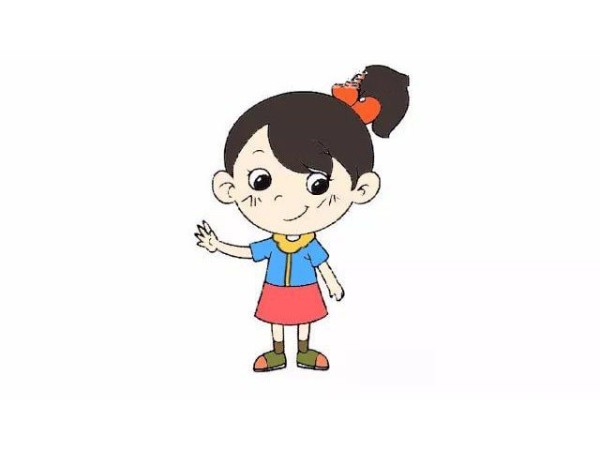 Simple drawing of a girl with ponytail