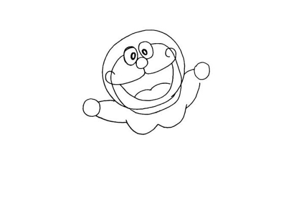 How to draw flying Doraemon