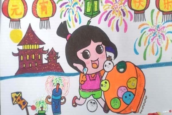 Happy Lantern Festival childrens drawing pictures