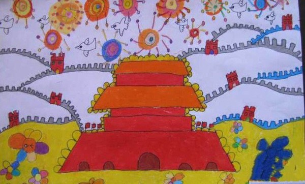 Hundreds of flowers bloom on National Day, National Day themed children’s paintings