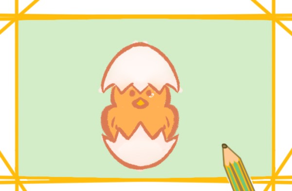 Simple drawing of hatched chicks