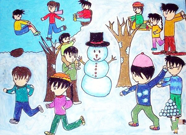 Appreciation of childrens paintings in winter