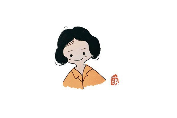 Short hair girl avatar simple drawing picture