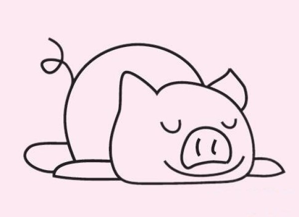 Simple and cute piglet drawing