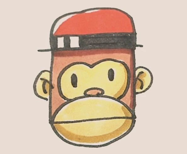 Simple drawing of monkey