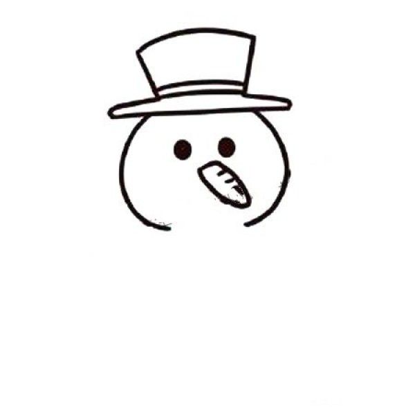 Simple drawing tutorial of happy snowman