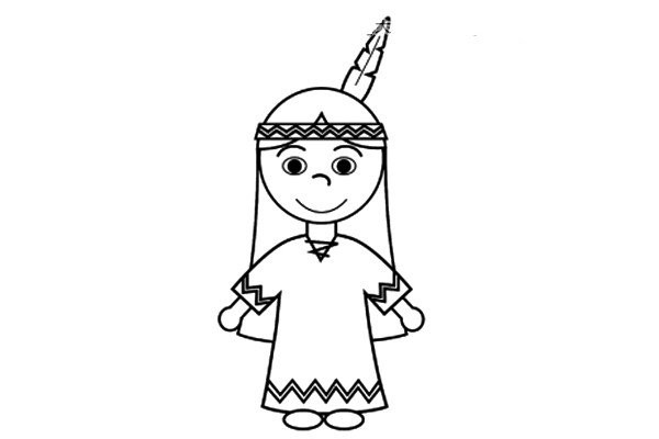 Indian girl simple drawing picture