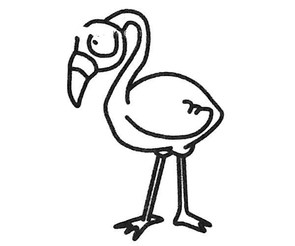 Simple flamingo drawing tutorial