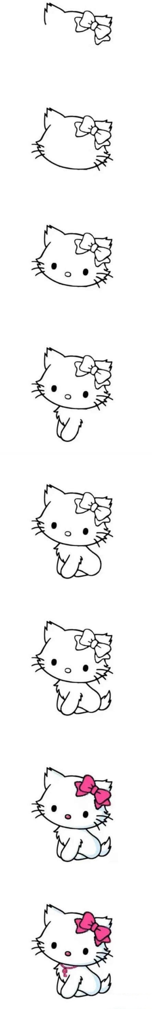 How to draw a kitten wearing a bow