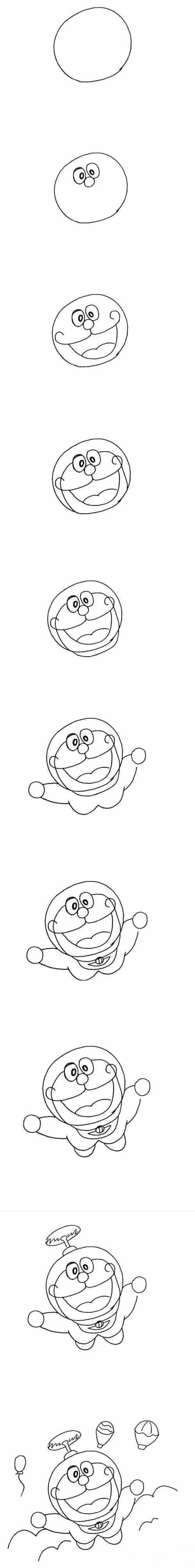 How to draw blue Doraemon