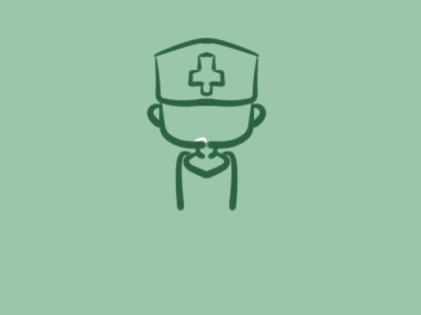 Simple drawing of doctor wearing stethoscope