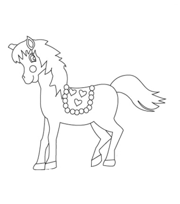 Cute pony simple strokes