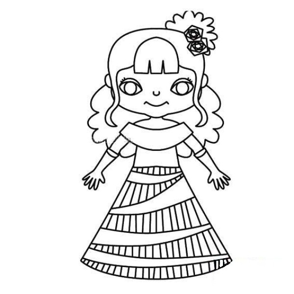 Cute little princess simple drawing picture