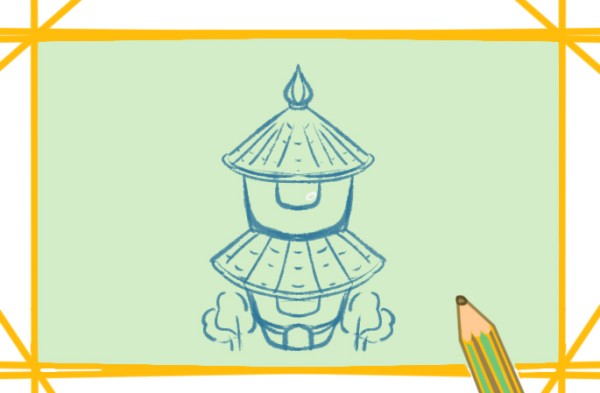 How to draw a beautiful pagoda