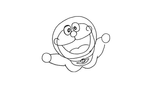 How to draw flying Doraemon