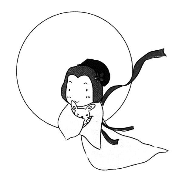 Chang'e and the beautiful moon