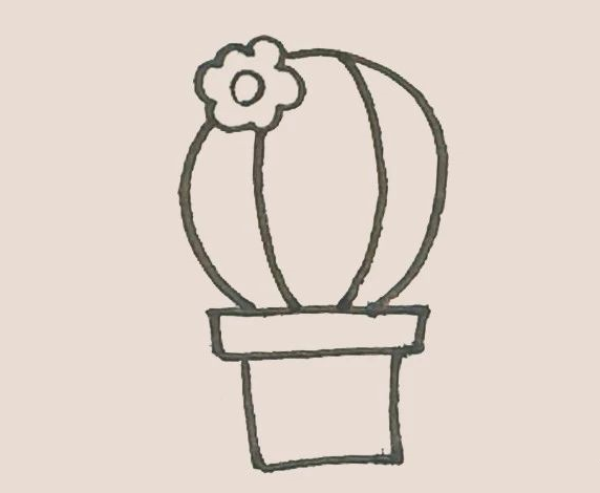 Simple drawing of cactus flower