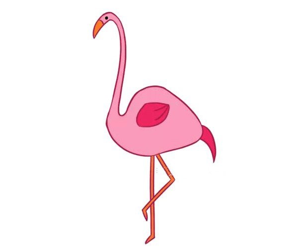 Beautiful simple drawing of flamingo