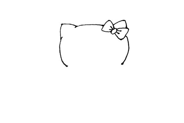 Hello kitty simple drawing