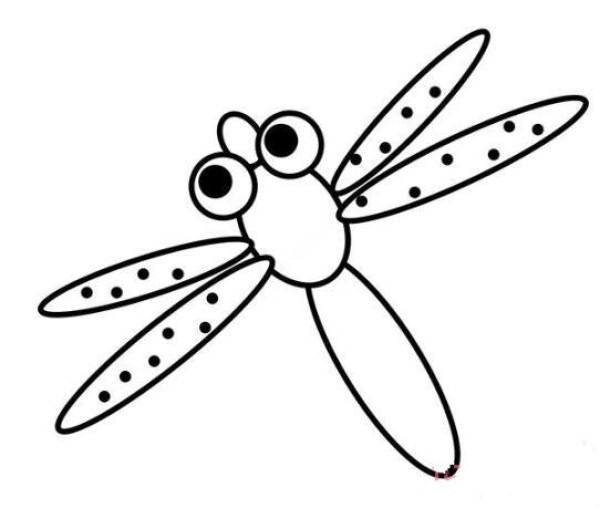 How to draw a colorful cartoon dragonfly