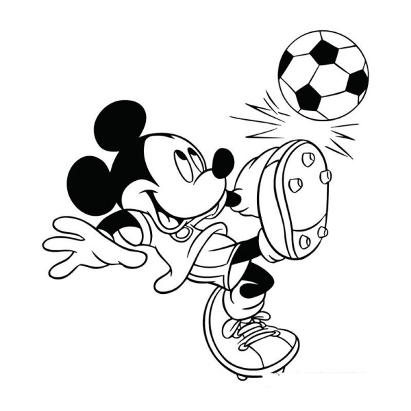 Mickey Mouse plays football