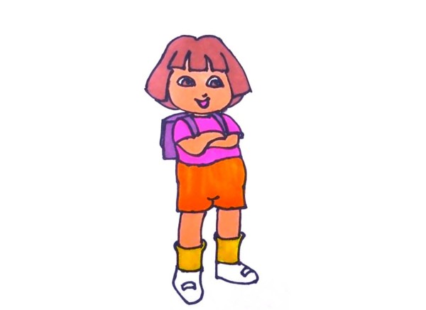 Dora carrying a schoolbag