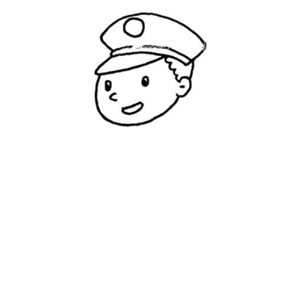 Simple drawing of young policeman