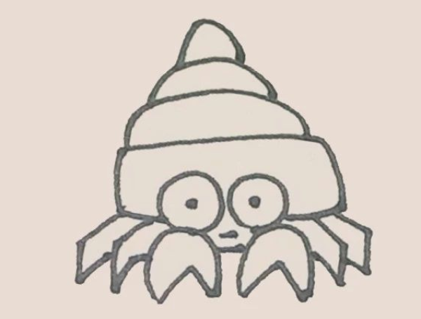 Simple drawing of hermit crab