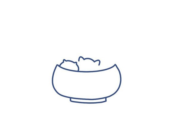 Draw a bowl of cute glutinous rice balls