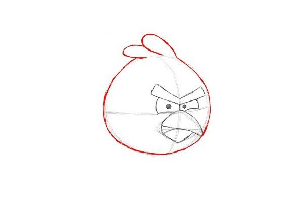 How to draw red angry birds