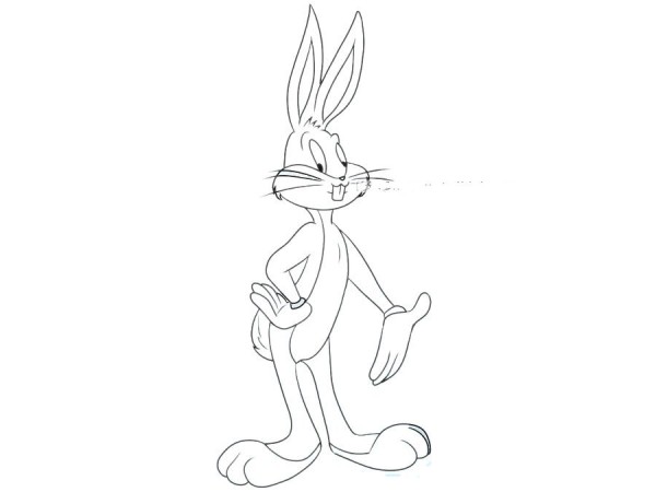 Beautiful simple drawing of Bugs Bunny