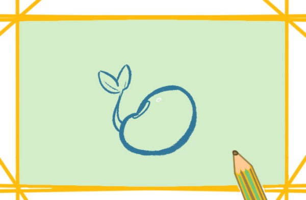 Simple drawing of sprouted mung beans