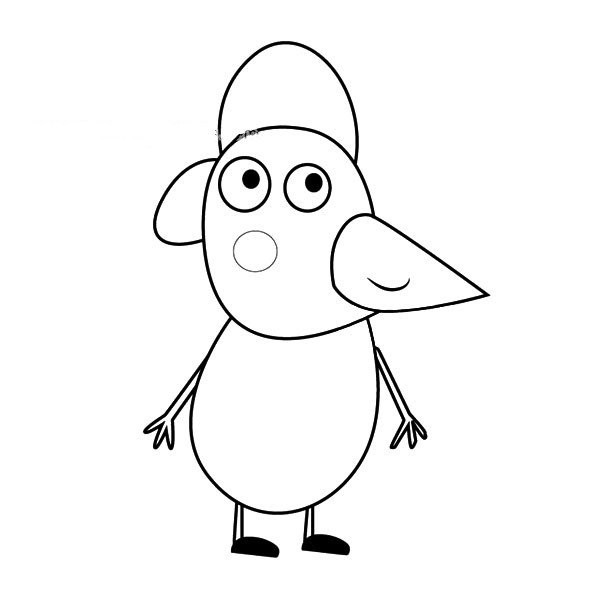 Peppa Pig and Penguin Pos simple drawing