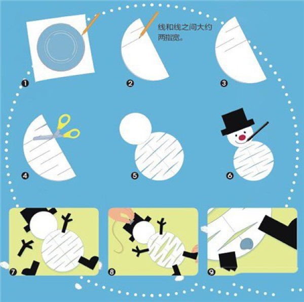 Detailed illustration: Homemade Christmas snowman