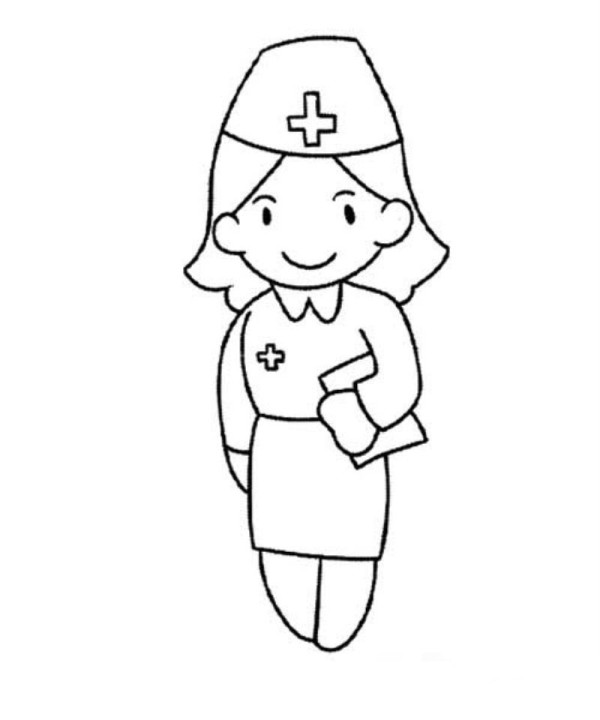 Western nurse simple drawing