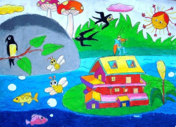 Childrens drawings: spring is coming