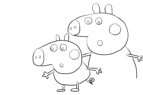 How to draw Peppa Pig and her brother George