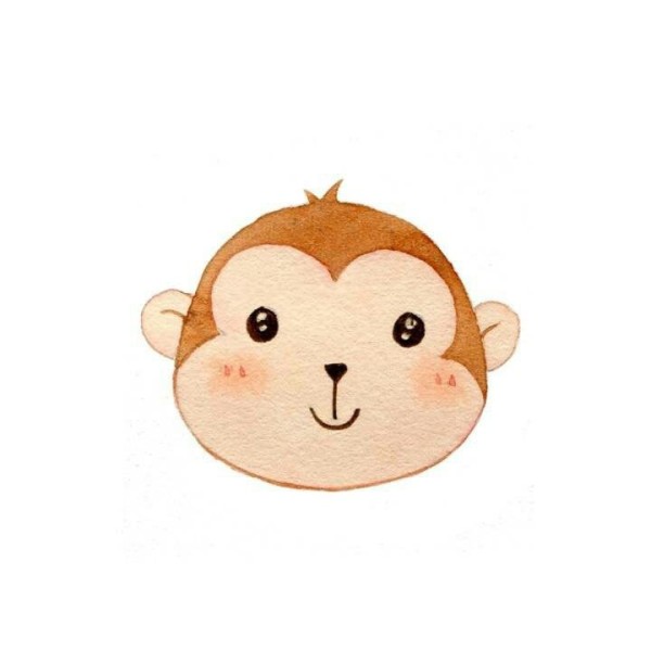 Cute monkey avatar simple strokes