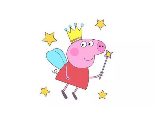 Draw Peppa Pig wearing a crown