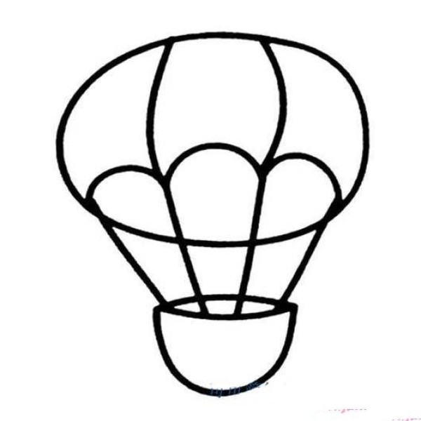 Childrens simple drawing of hot air balloon