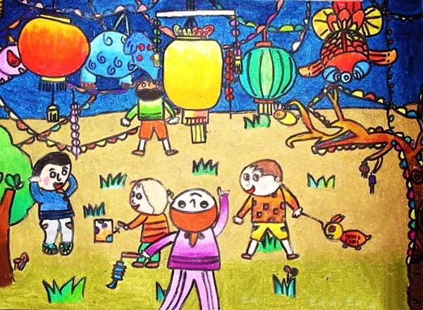 Appreciation of children’s paintings celebrating the Lantern Festival in 2017