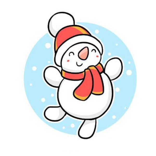 Snowman simple drawing tutorial