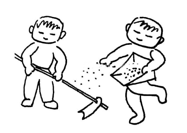 Labor Day Simple Drawing: Spring Sowing