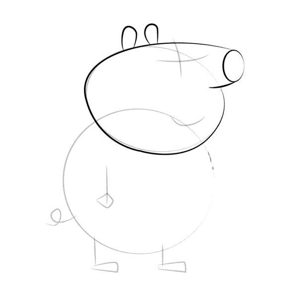 Peppa Pigs Uncle Pig Simple Drawing