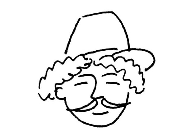 Simple strokes of bearded grandpas avatar