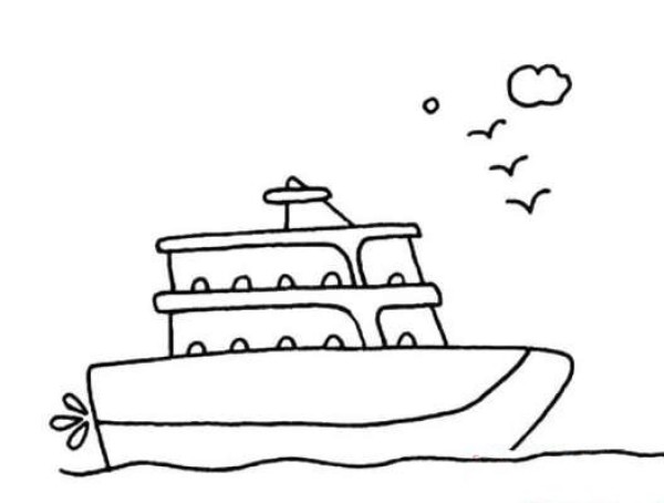 Simple strokes of luxury cruise ship