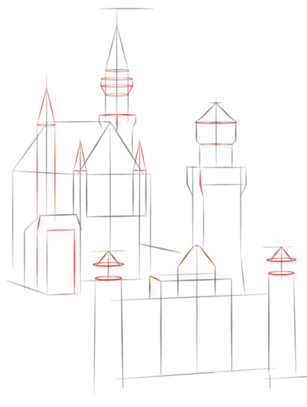 How to Draw Neuschwanstein Castle