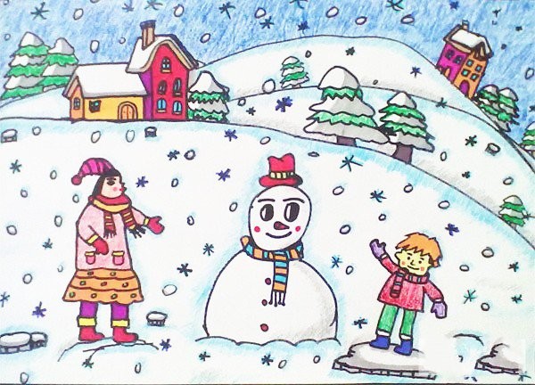 Childrens winter paintings